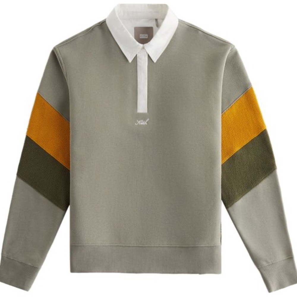 Kith Emery Herringbone women's rugby shirt in Plaster colorway. Size XL.